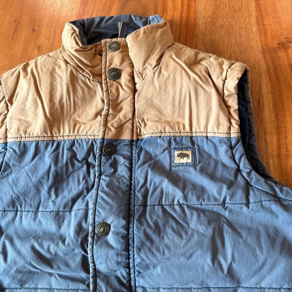 Buffalo Jackson Men's Blue/Tan Puffer Vest Size S